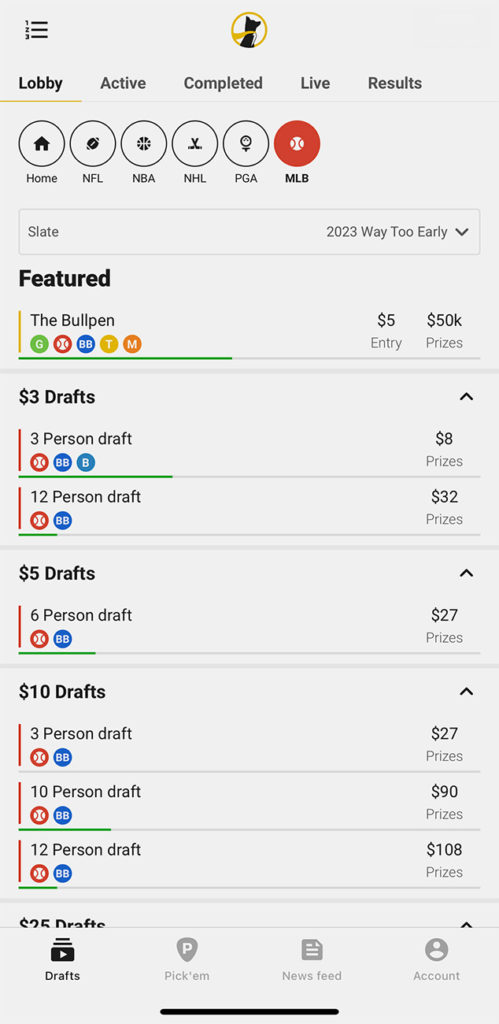 Live Fantasy Football Best Ball Draft on Underdog Fantasy - Best